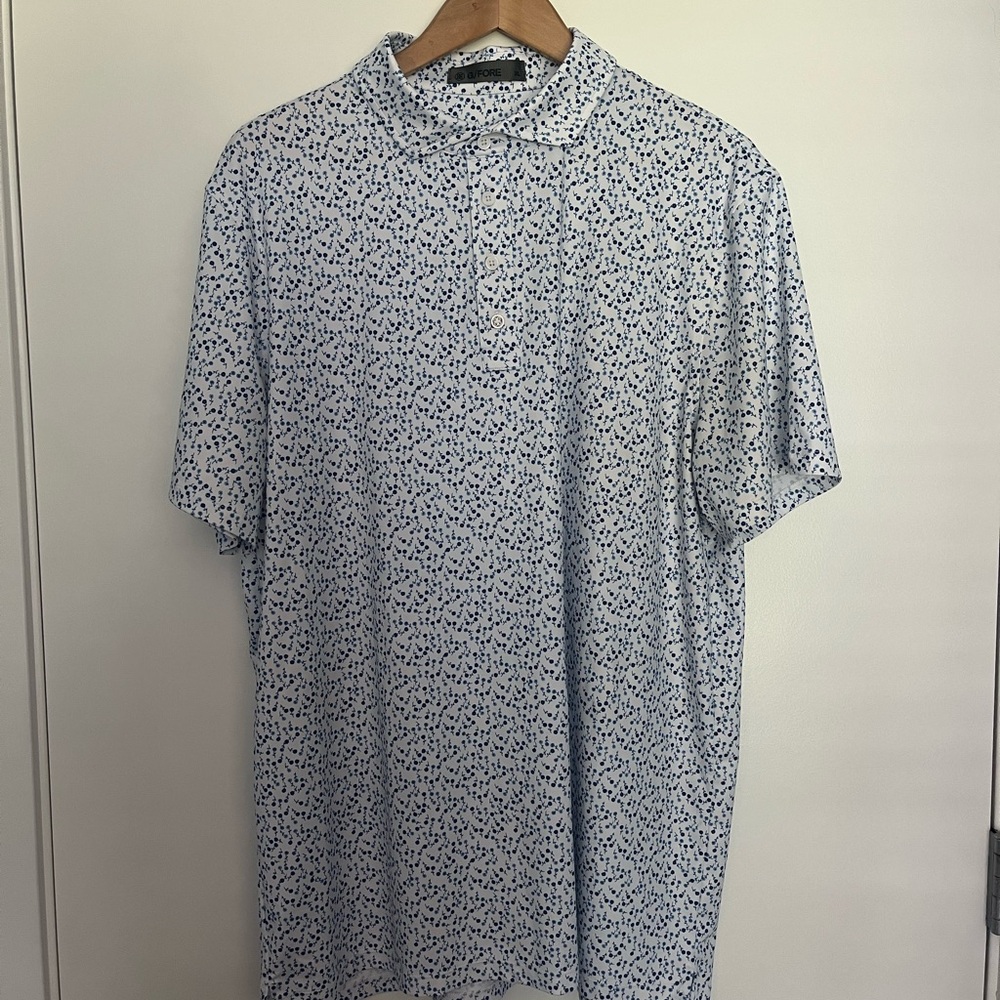 G/FORE Blue and White Polo Shirt brand new